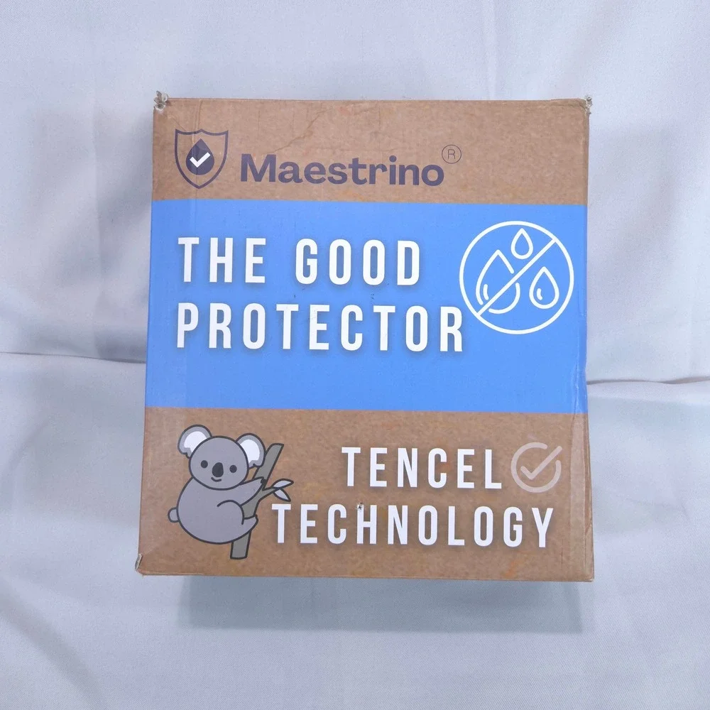 Maestrino Tencel Waterproof Mattress Protector Cover King White Allergen Proof